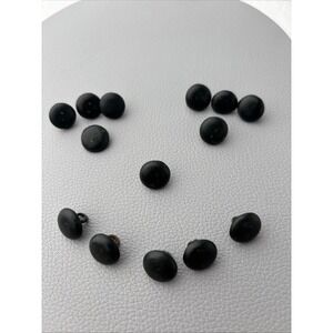 Victorian Black Mourning Buttons Set Papier‎ Mâché Metal Shank Antique Rare Lot
